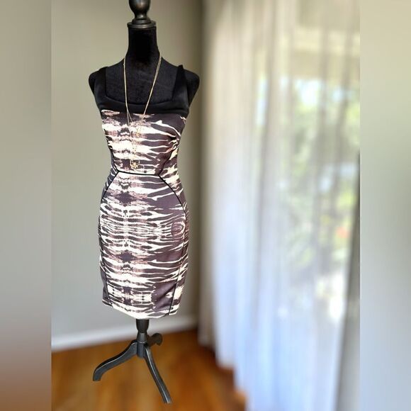 JAYGODFREY Zebra Animal Print Square Neck Dress Size 4 - Picture 8 of 15